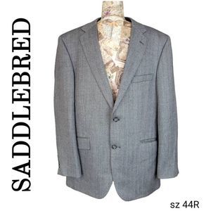 Saddlebred Gray Textured Suit Jacket Blazer Sport Coat